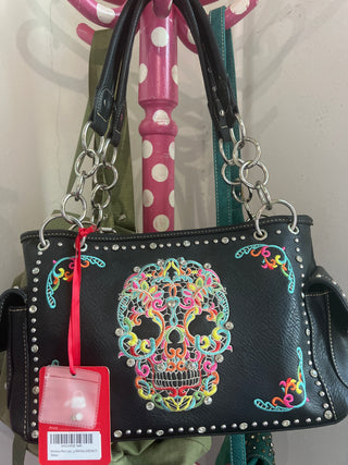 Montana West Sugar Skull Collection Concealed Handgun Satchel