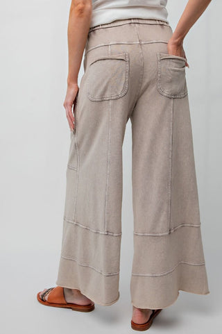 MINERAL WASHED TERRY KNIT PANTS
