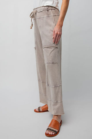 MINERAL WASHED TERRY KNIT PANTS