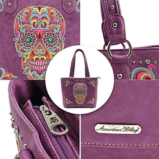 sugar skull purple purse
